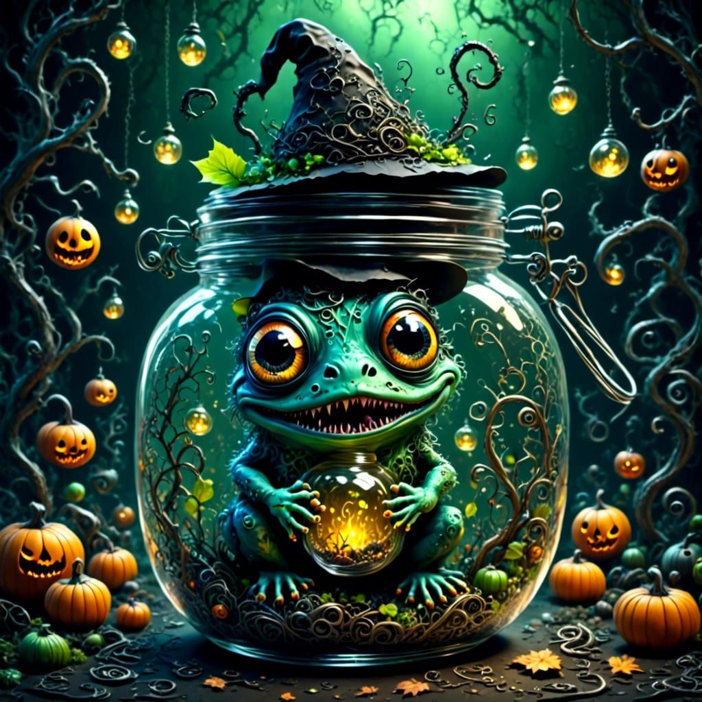 Toad in a Jar: Chibi Halloween Monster