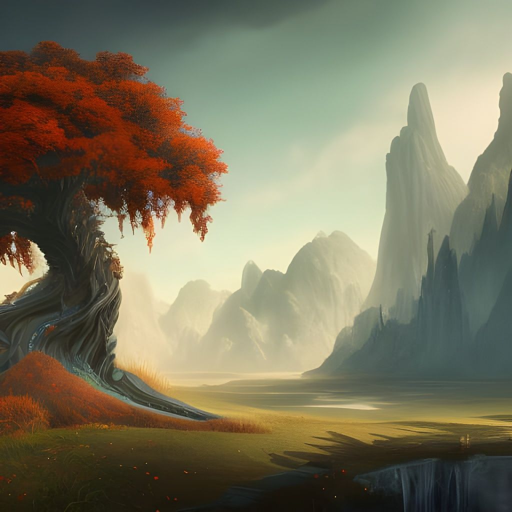 Fantastical Black Tree in Deep Color