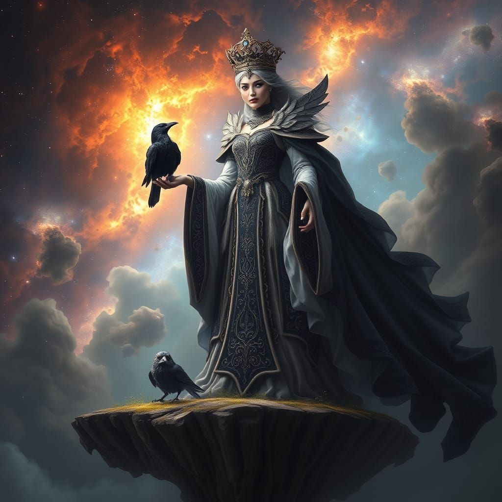 Ethereal Queen of Spades in Baroque Style