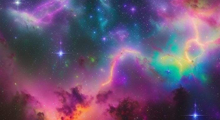 Holographic Cosmic Star Gazing in Neon Colors