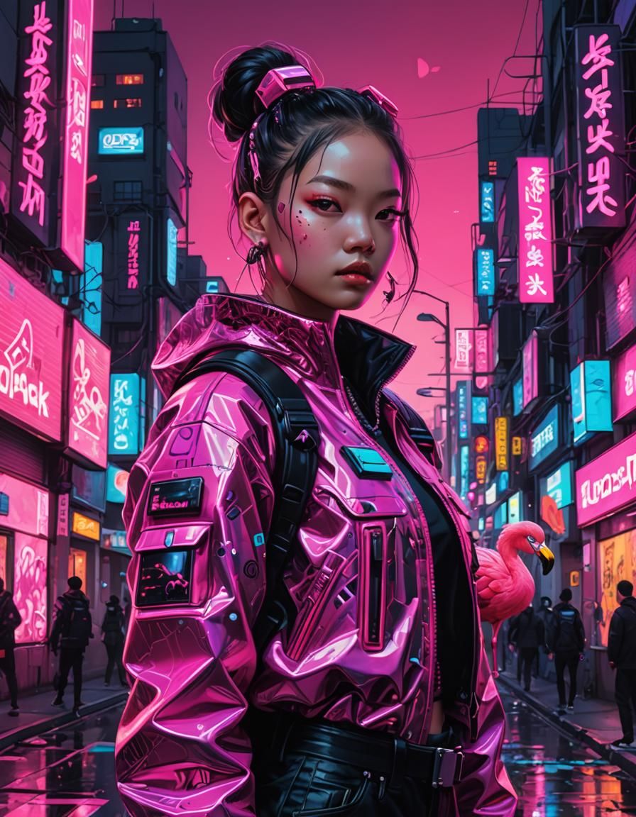 Cyberpunk Blackpink Jennie: Pretty in Pink