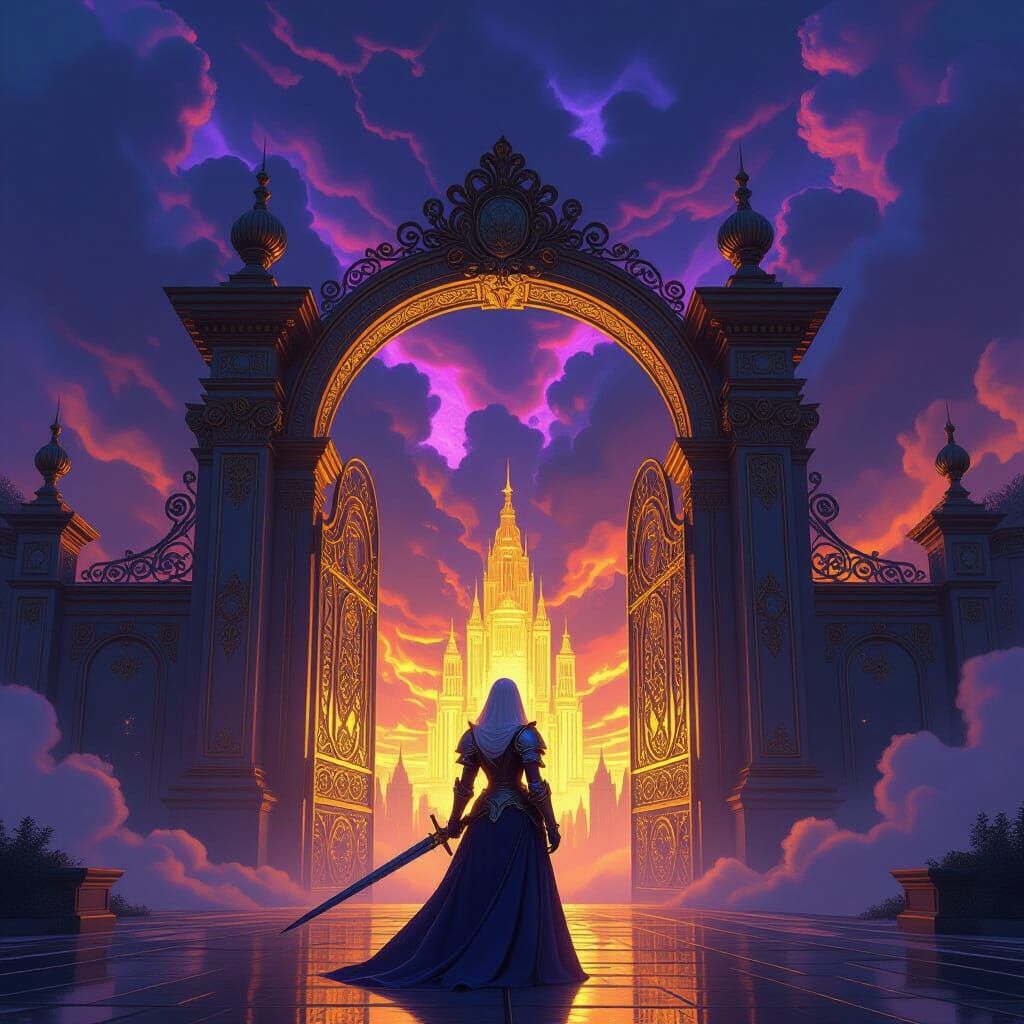 Joan of Arc Defies Dark Fantasy Before Golden City Gate