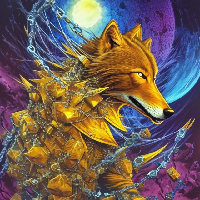 Honeycomb Wolf Core Masterpiece in Gouache and Oil