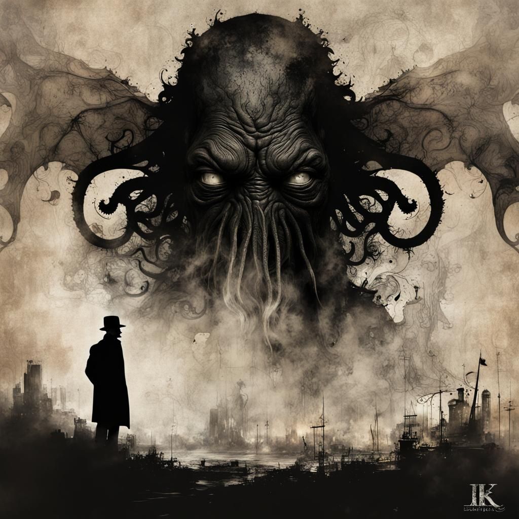 Cthulhu Noir: A Double Exposure Ink Art Mystery