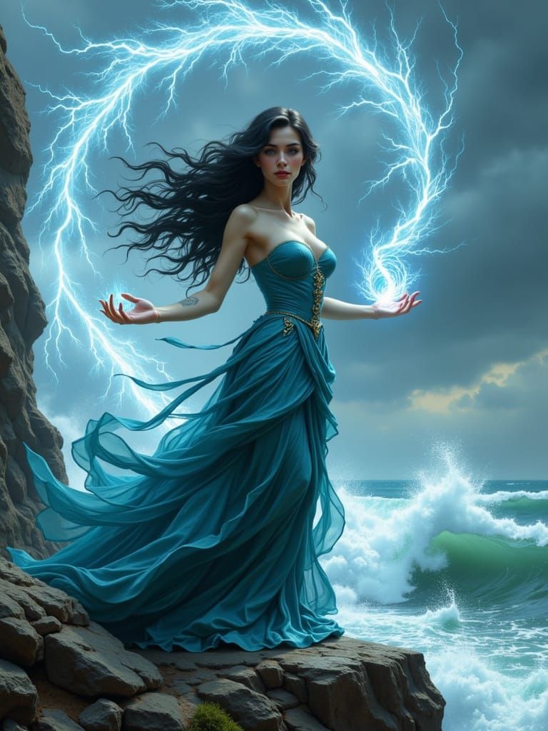 Ethereal Goddess of the Ocean Storm
