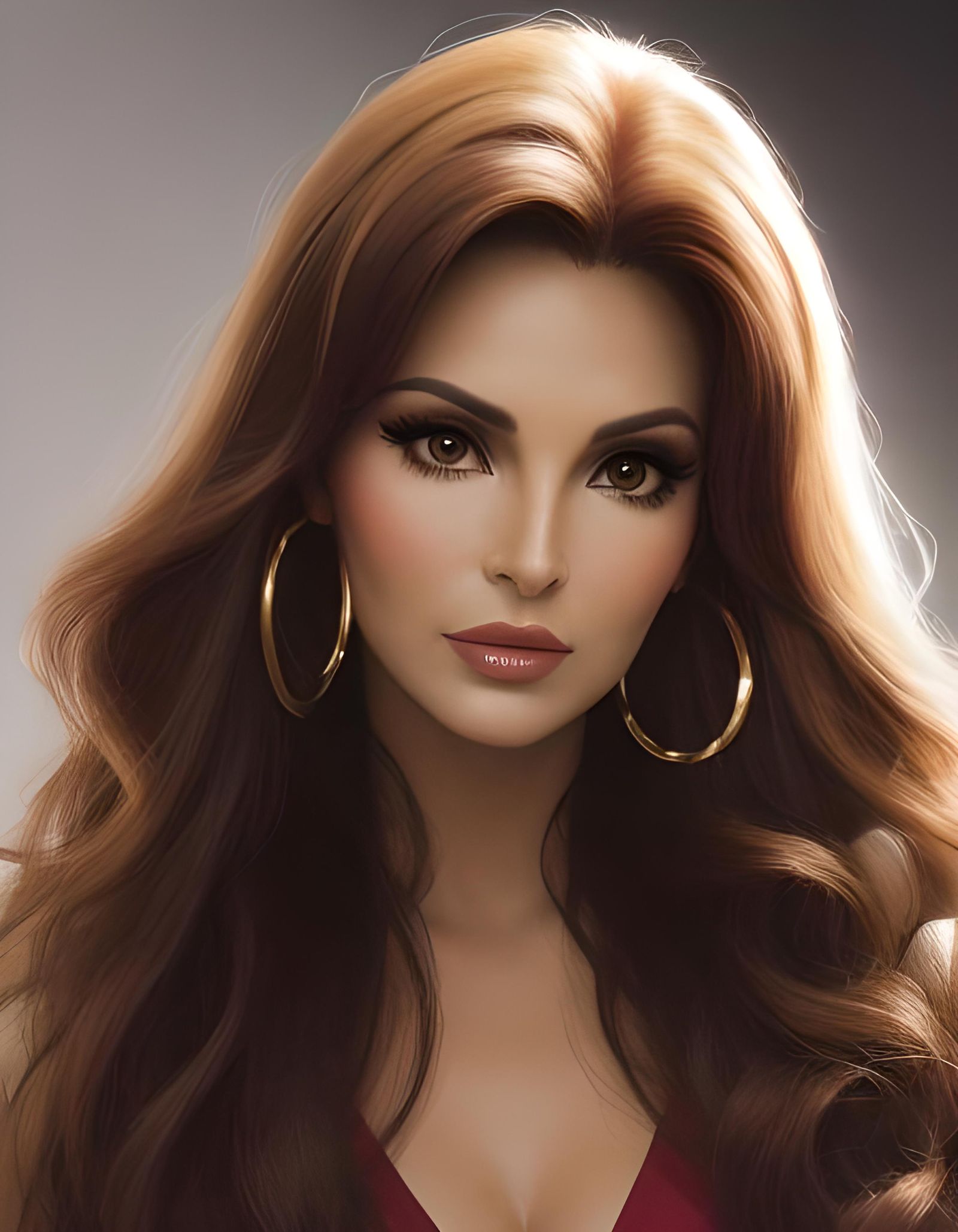 Romantic Portrait of a Beautiful Woman with Hoop Earrings
