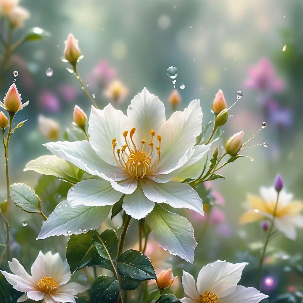 Enchanted Garden Bloom in Pastel Dreamscapes