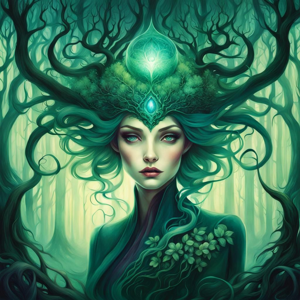 Eldritch Forest Illustration in Dittmann Style