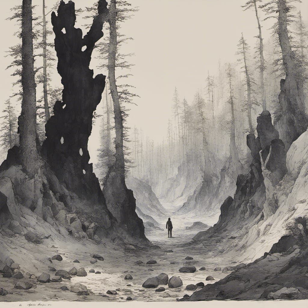 Sharp-Edged Wolf Portrait in Digital Art Style