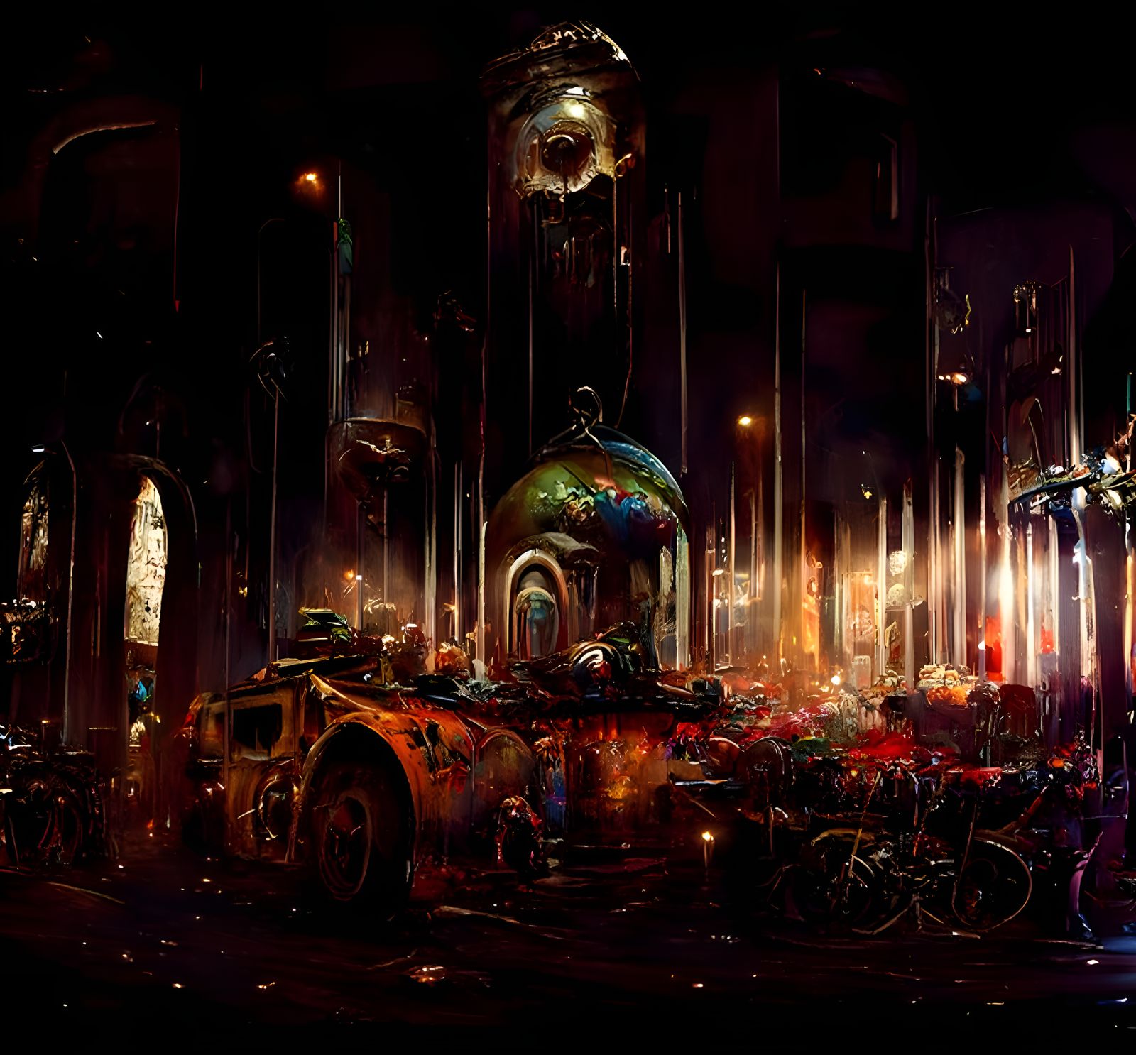 Burning Police Station in Dying World