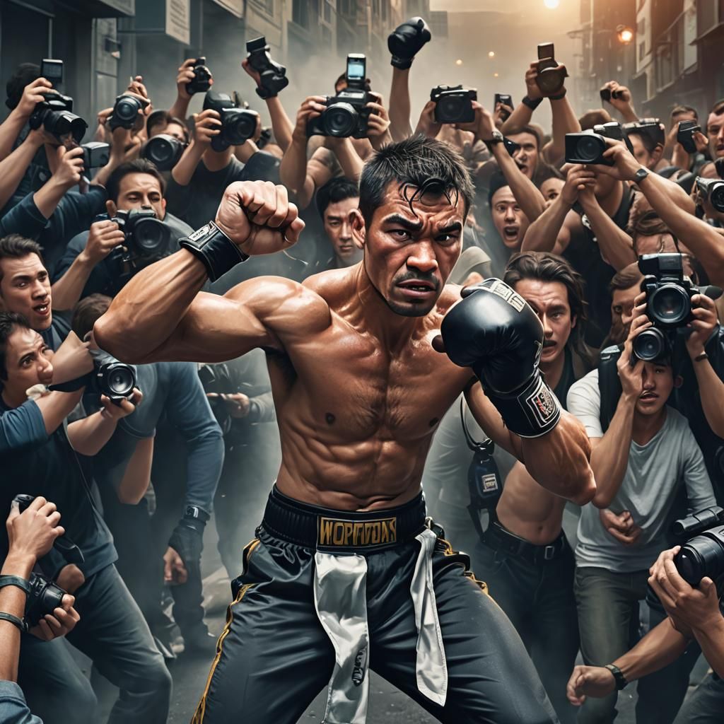 Boxer's Victory: Paparazzi Harassment in Atompunk Style