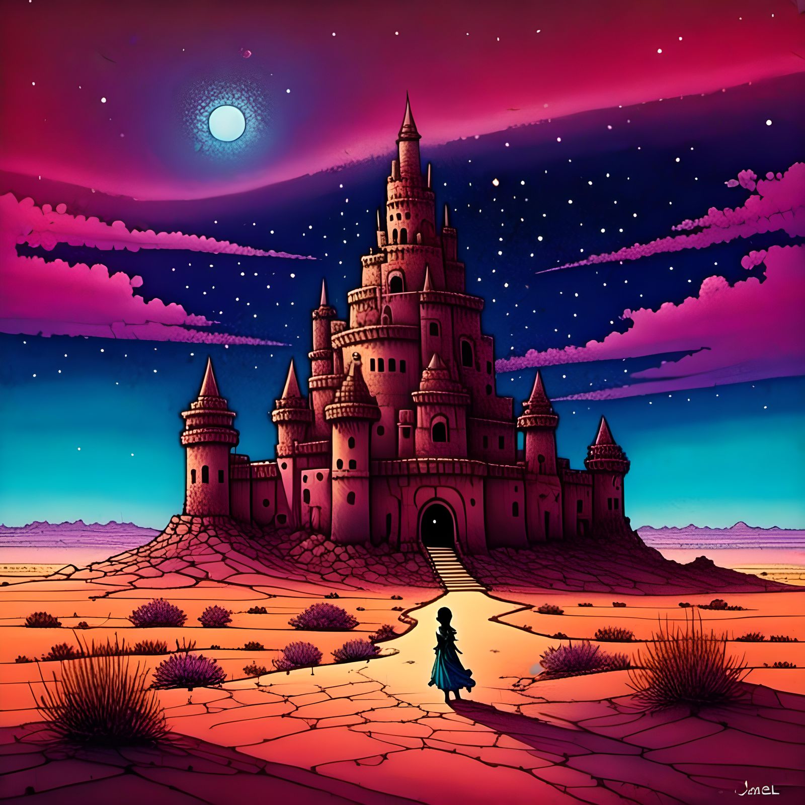 beautiful fantasy fairy desert castle,  by James r eads <lor...