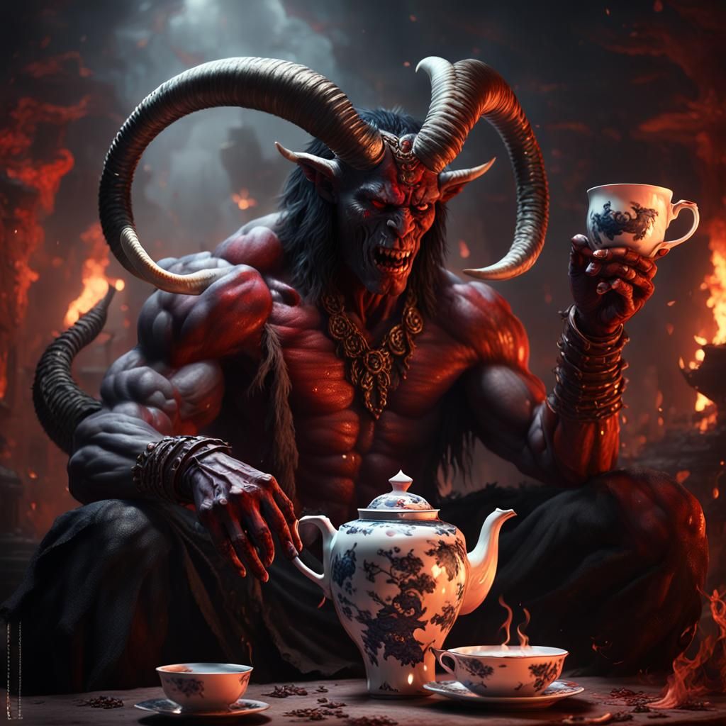 Demonic Tea Time in Hell: A Dark Fantasy Masterpiece