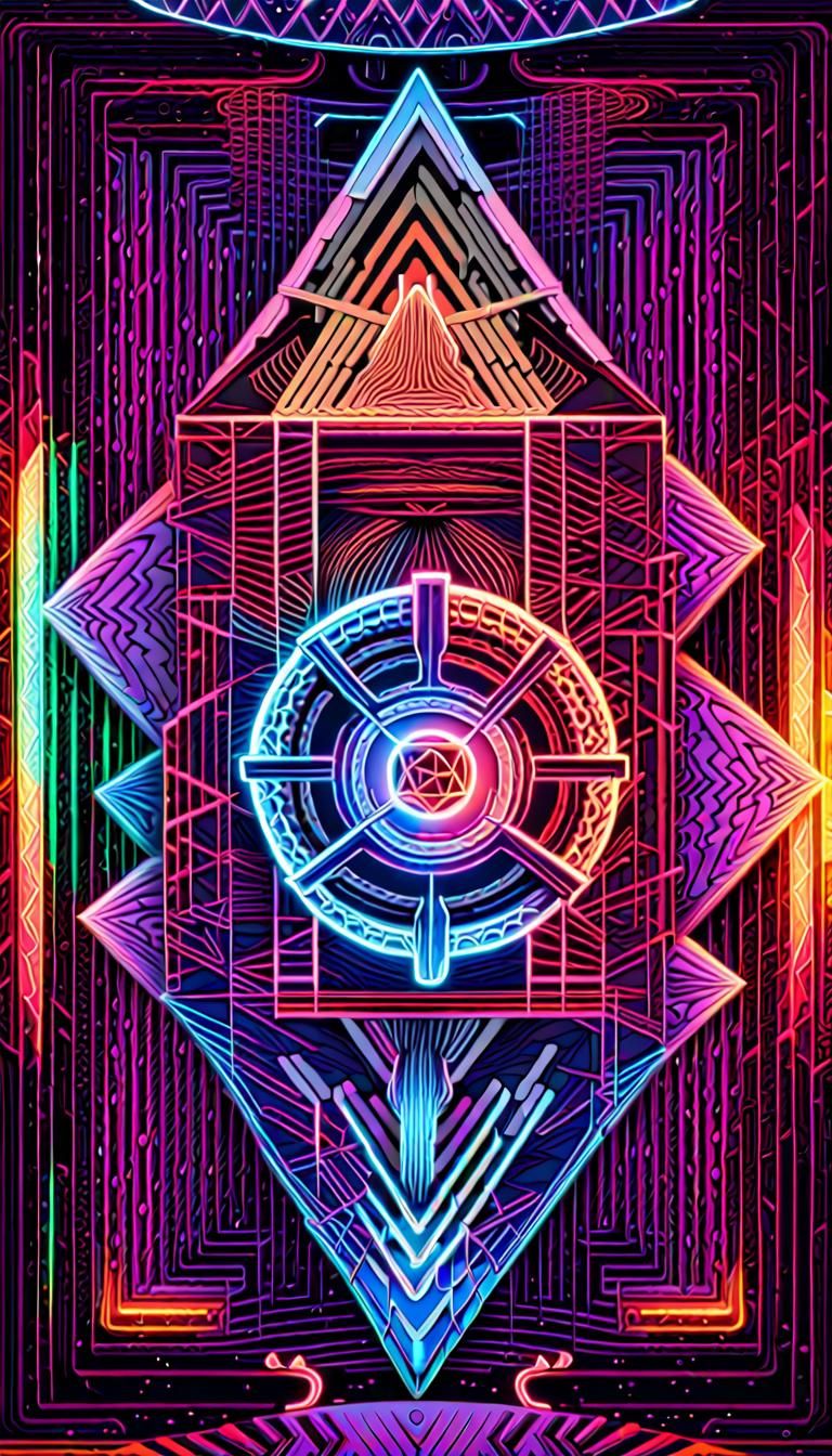 Sacred Geometric Mandalas in Cubist Art Deco Style