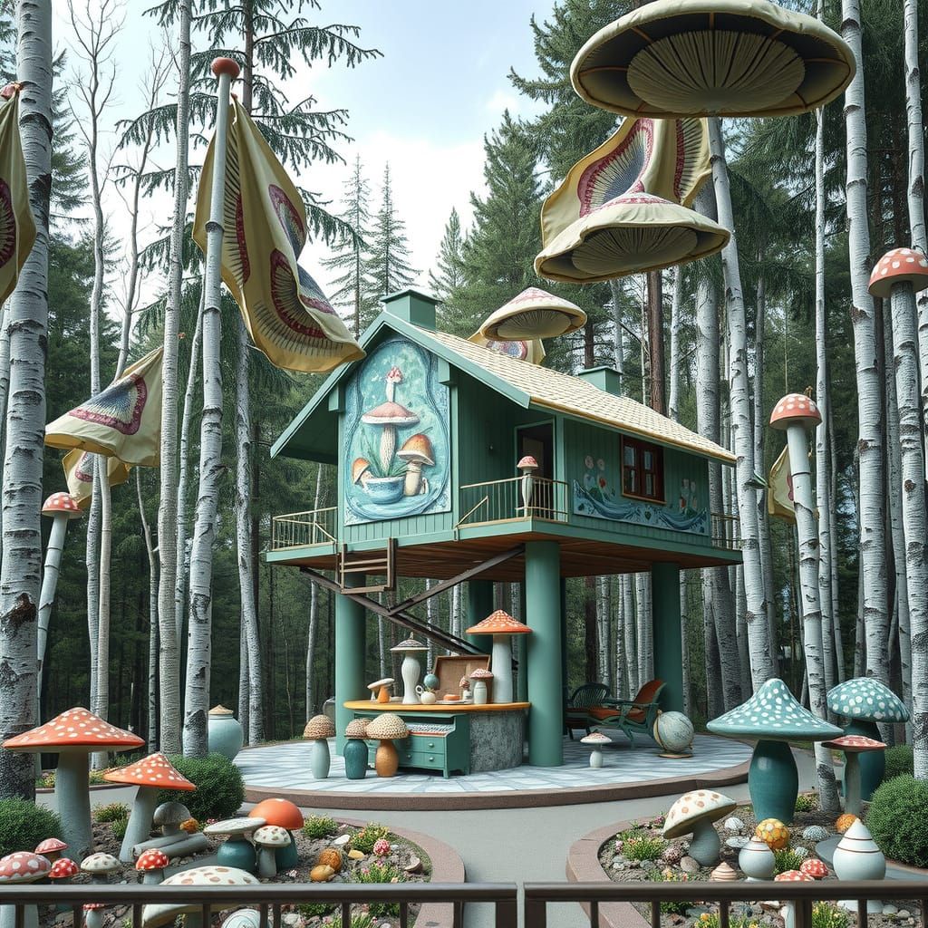 Surreal Forest Metropolis Blends Whimsy and Brutalism