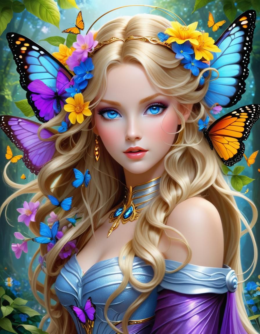 Fae Princess with Butterfly Wings and Magic
