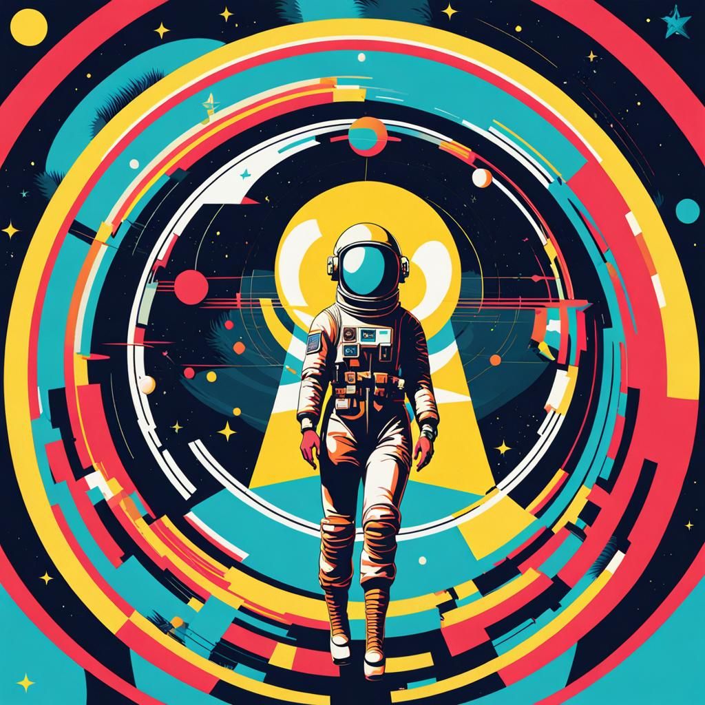 Pamela Anderson as Astronaut Soldier in Pop Art Style