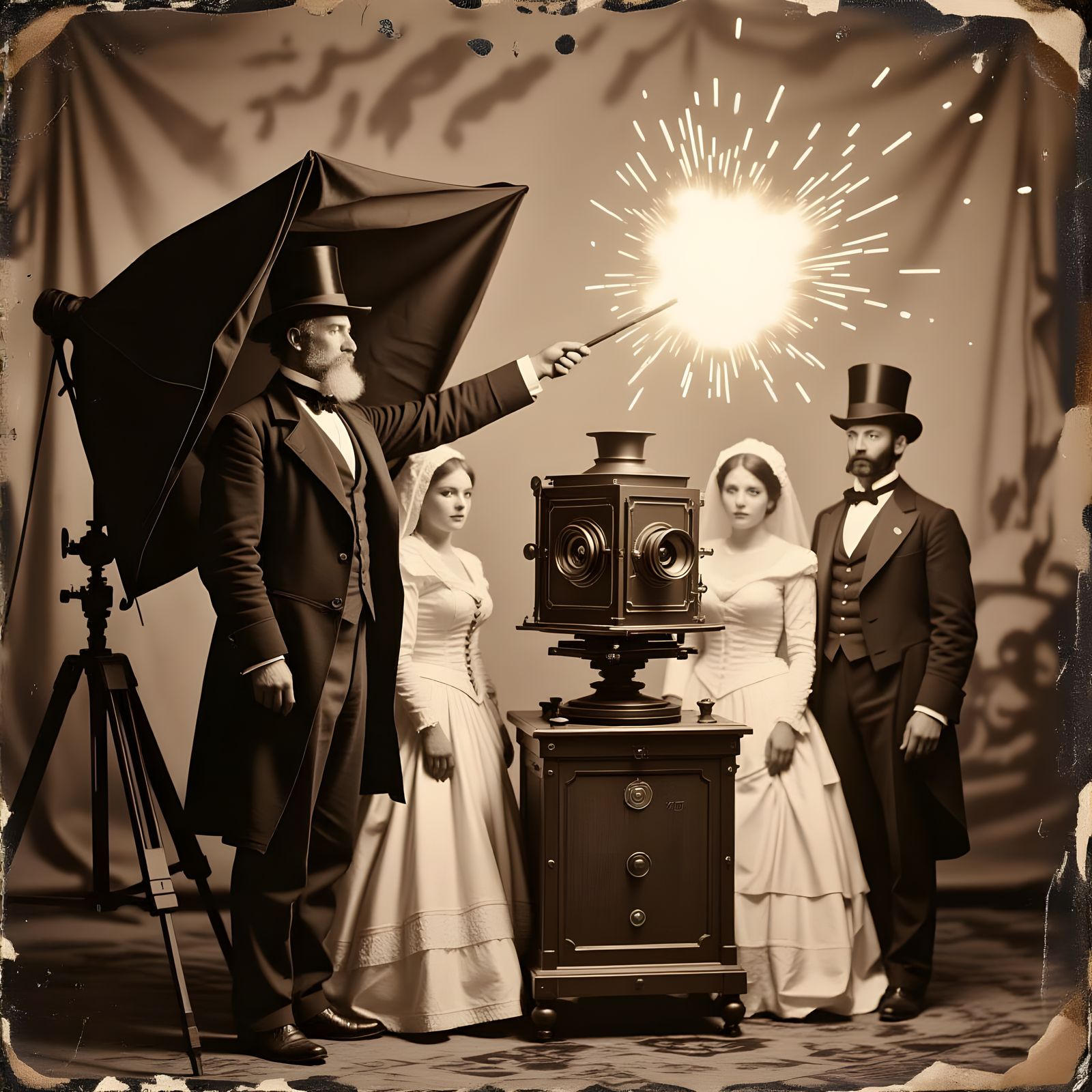 Steampunk Robot Wedding Captured in Daguerreotype Photo