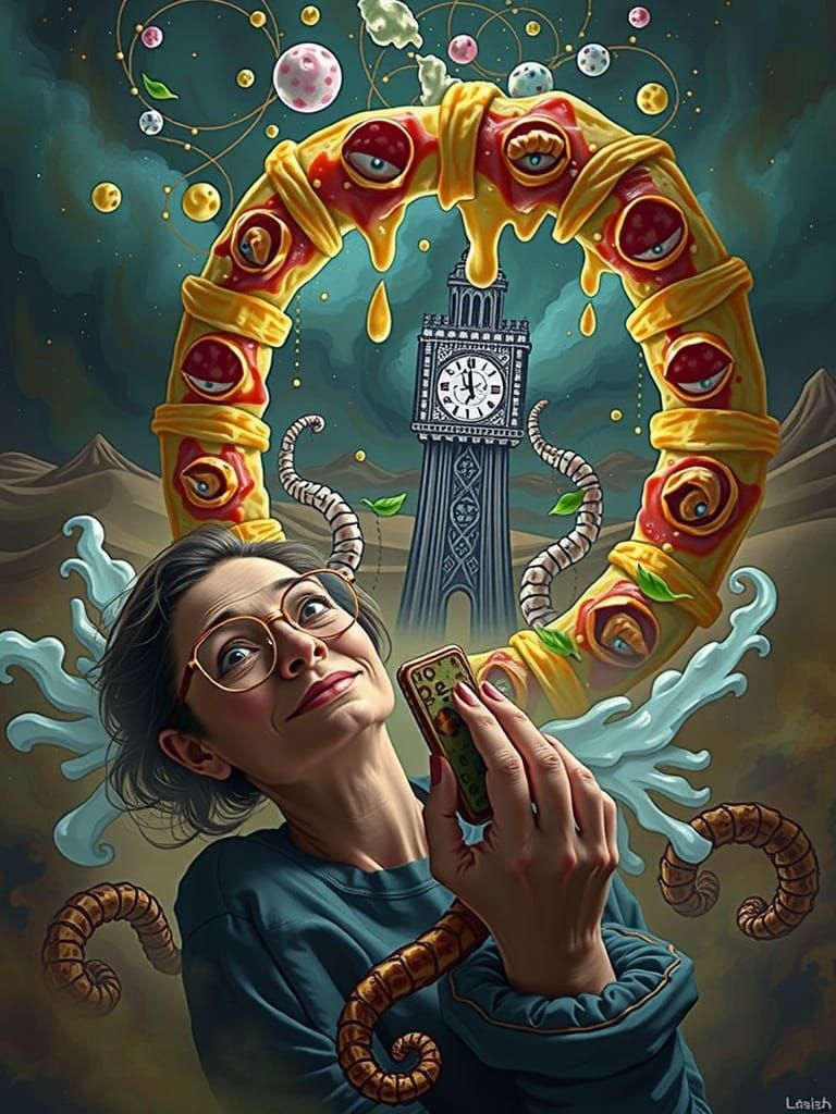 Pizza Portal Dreamscape: Surreal Calzone Creature