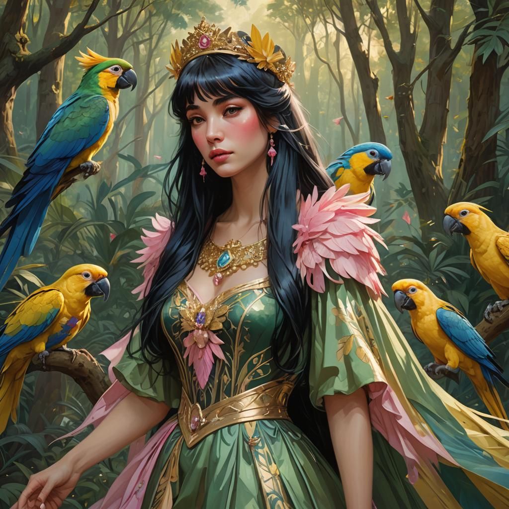 Forest Princess Portrait in Hyperdetailed Digital Art