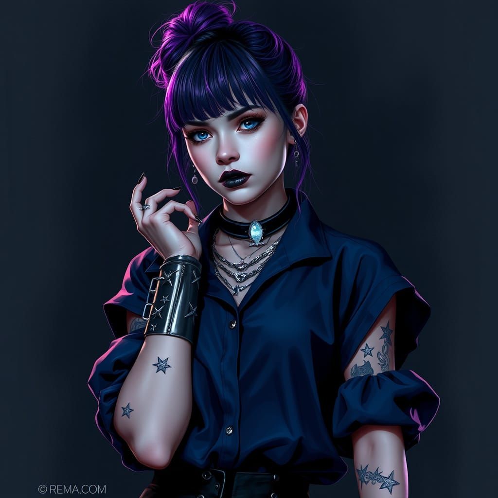 Gritty Cyberpunk Mafia Boss in Edgy Aesthetic with Metallic ...