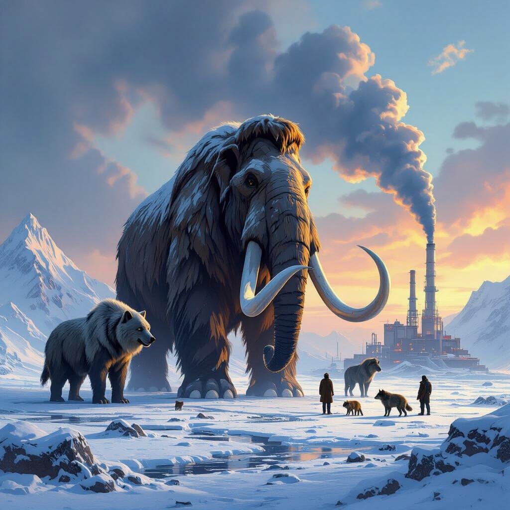 Mammoth and Wolves in Climate Change Era