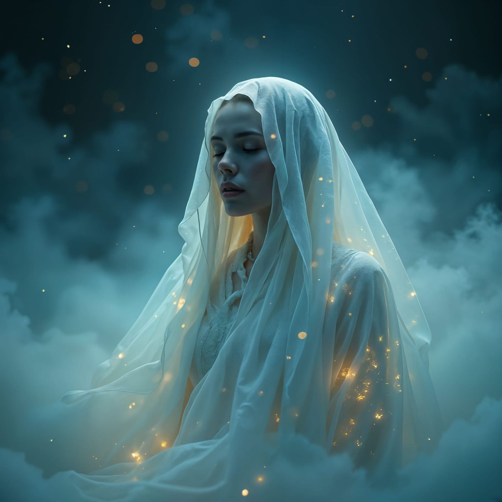 Dreamy Nightscape with Sparkling Lights