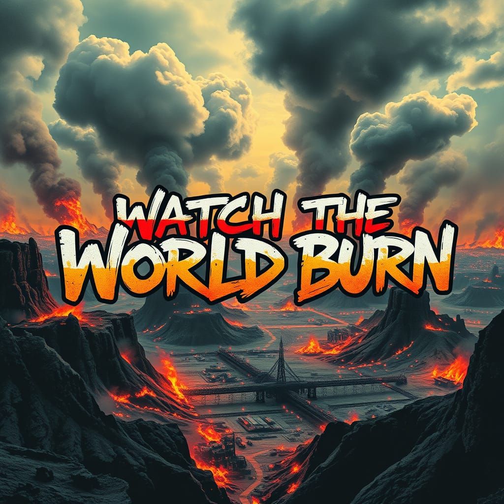 Apocalyptic Album Cover Art in Vibrant Style