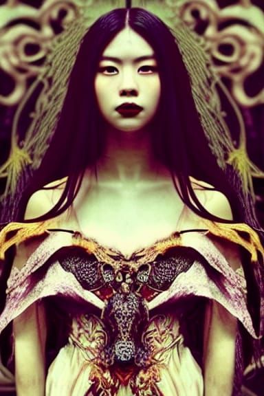 Ethereal Goddess of Myth in Asian Horror Style