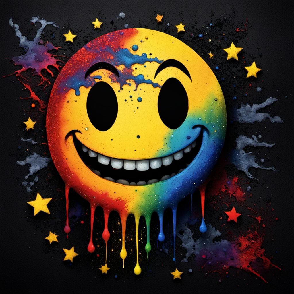 Grotesque Smiley Face Horror in Gothic Style