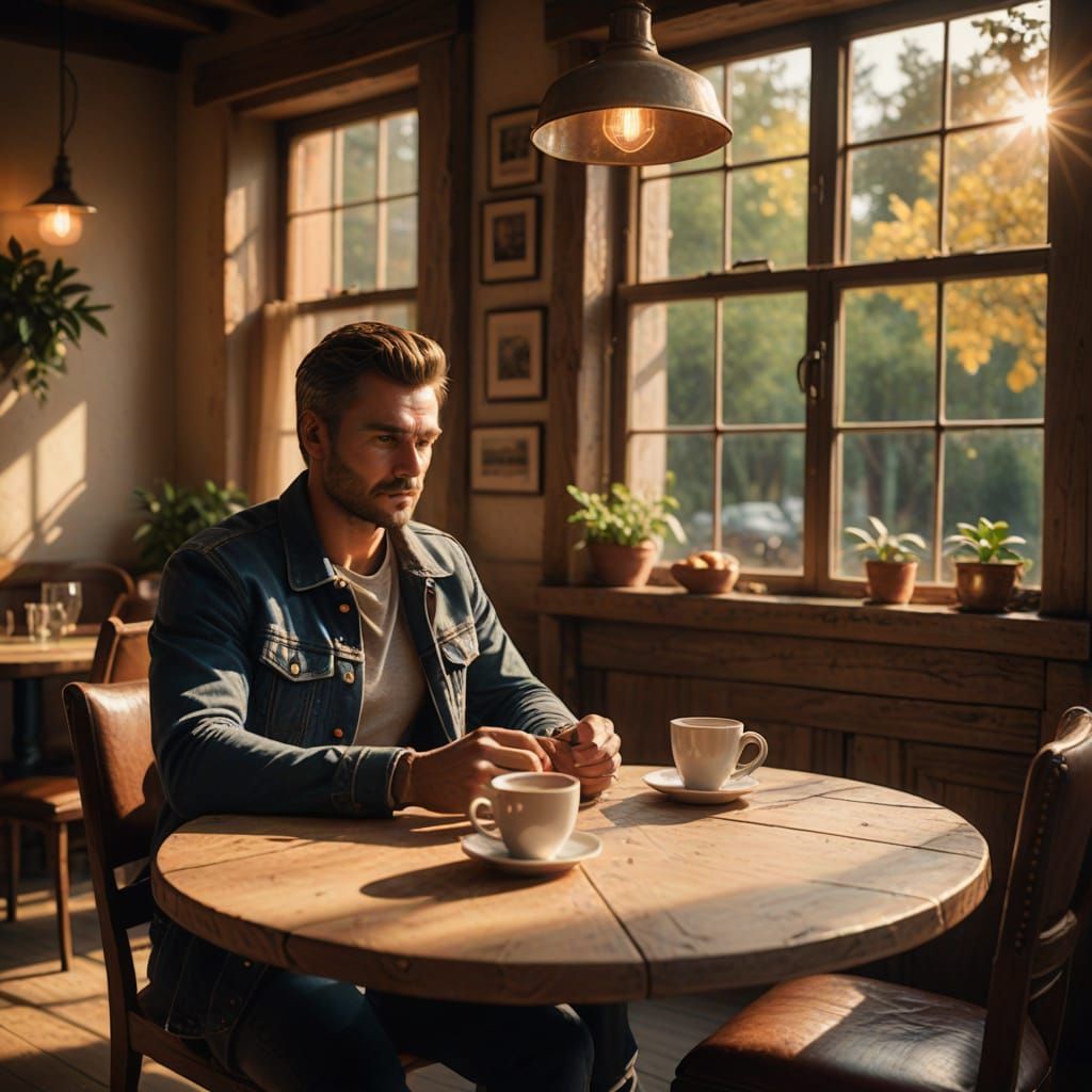 Tender Moment in a Cozy Café