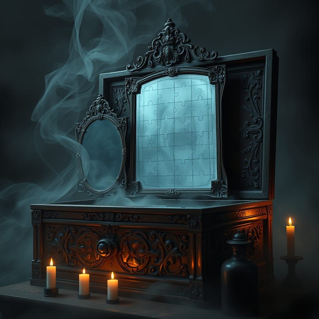 Ornate Box Reveals Eerie Mirrors in Dark Academia Style