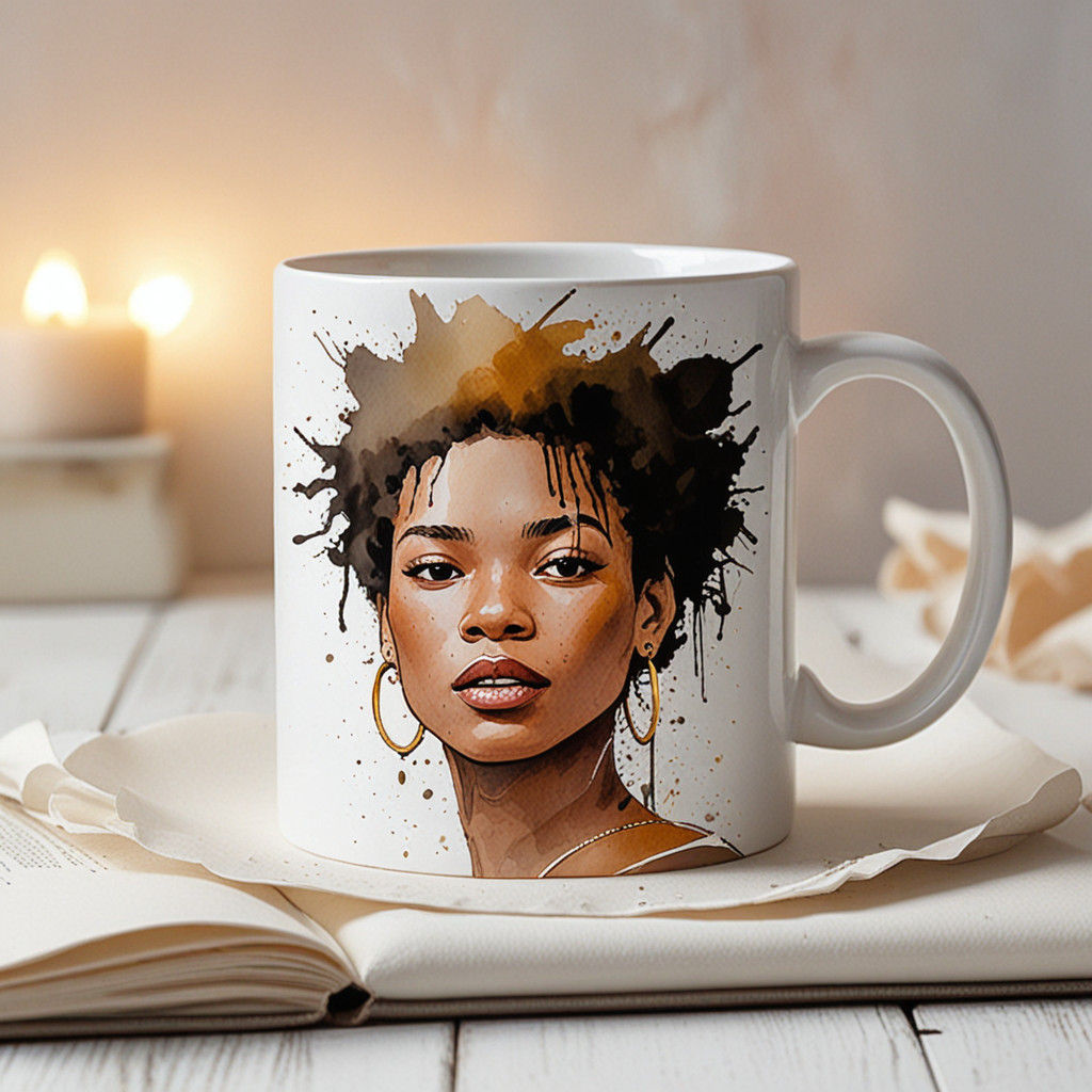 Vibrant Watercolor Portrait of a Female in Warm Golden Light...