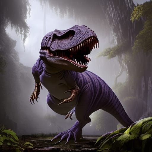 Epic T-Rex in Detailed Digital Matte Painting