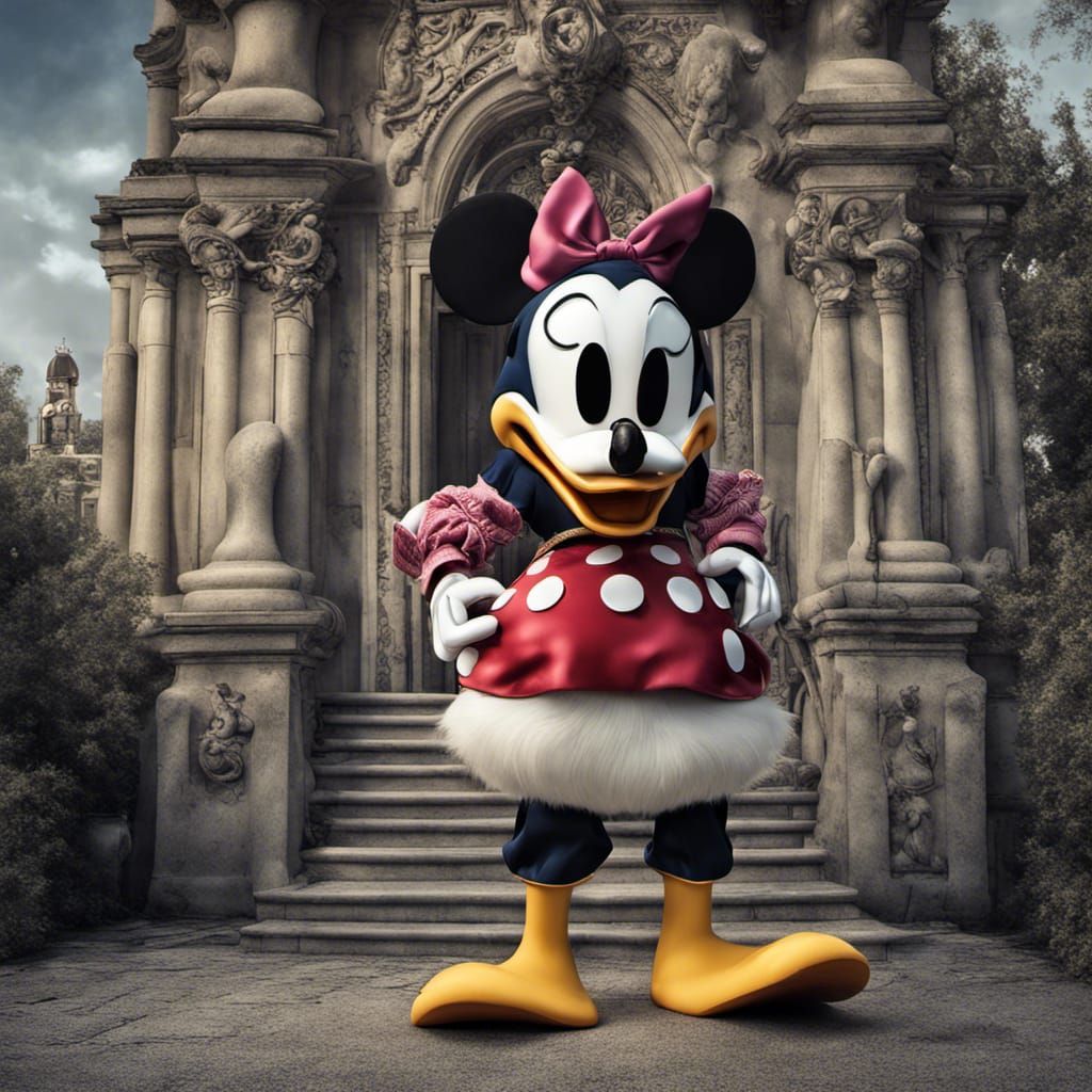 Hyperrealistic Donald Duck Disappointed by Madonna