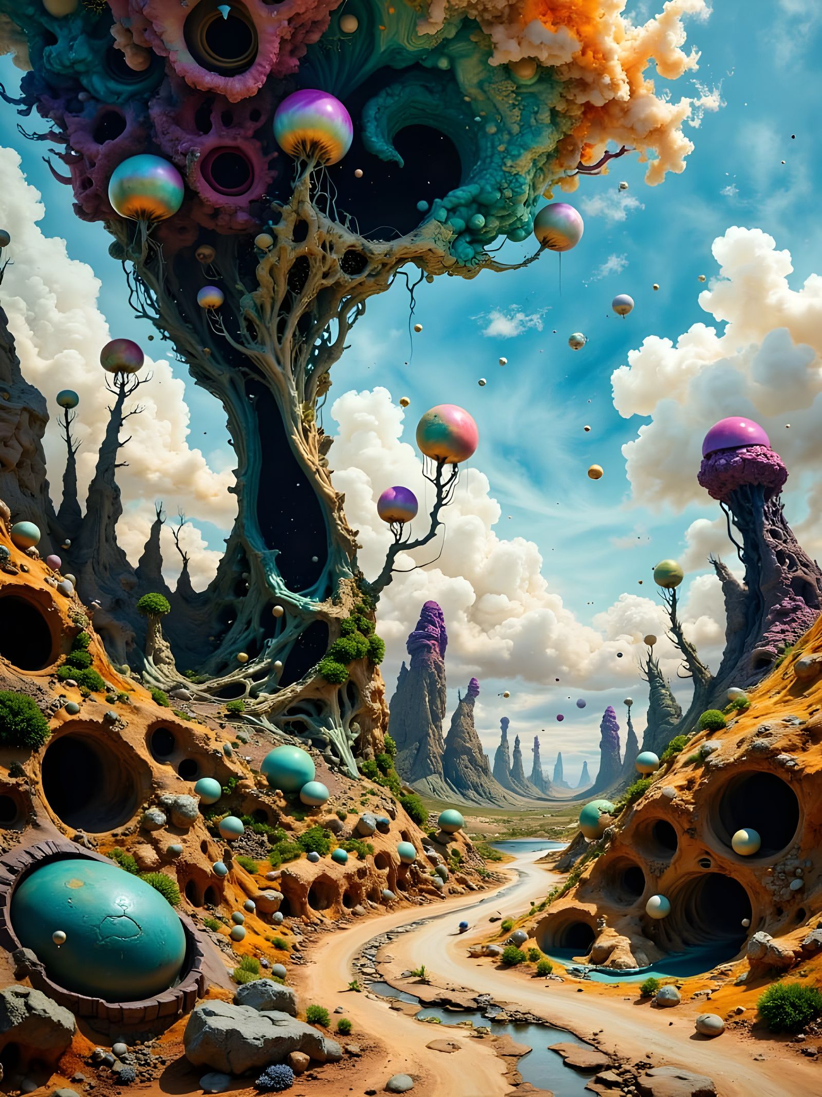 Hyperkraximalismus Landscape with Geometric Forms