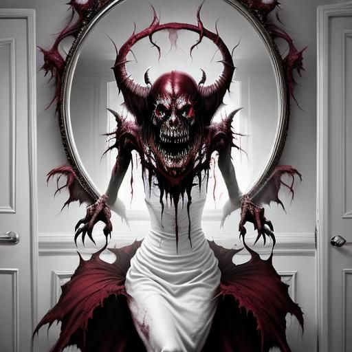 Decayed Zombie Ballerina Dancing Before a Mirror