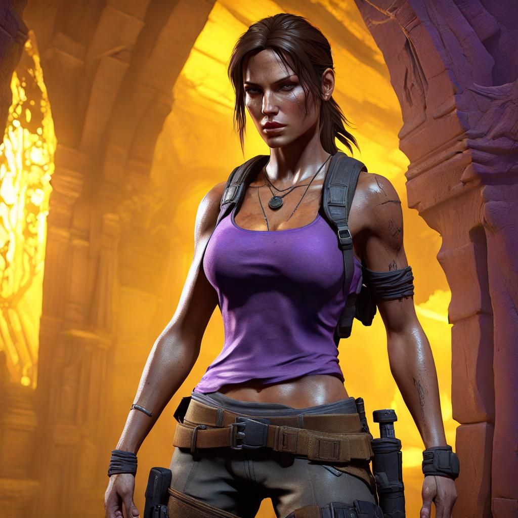 Lara Croft Fit Body in Dark Fantasy Style