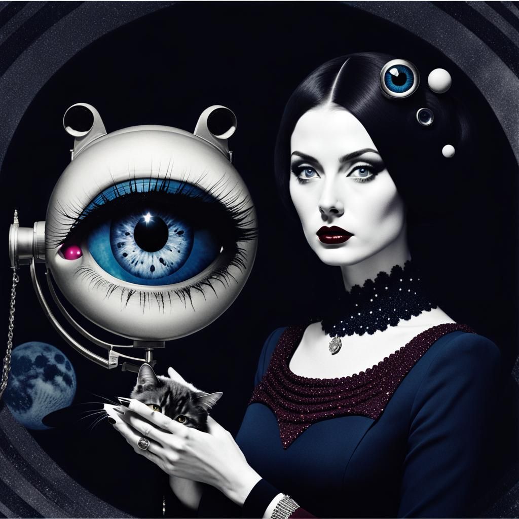 Surreal Collage in Dark Academia Style