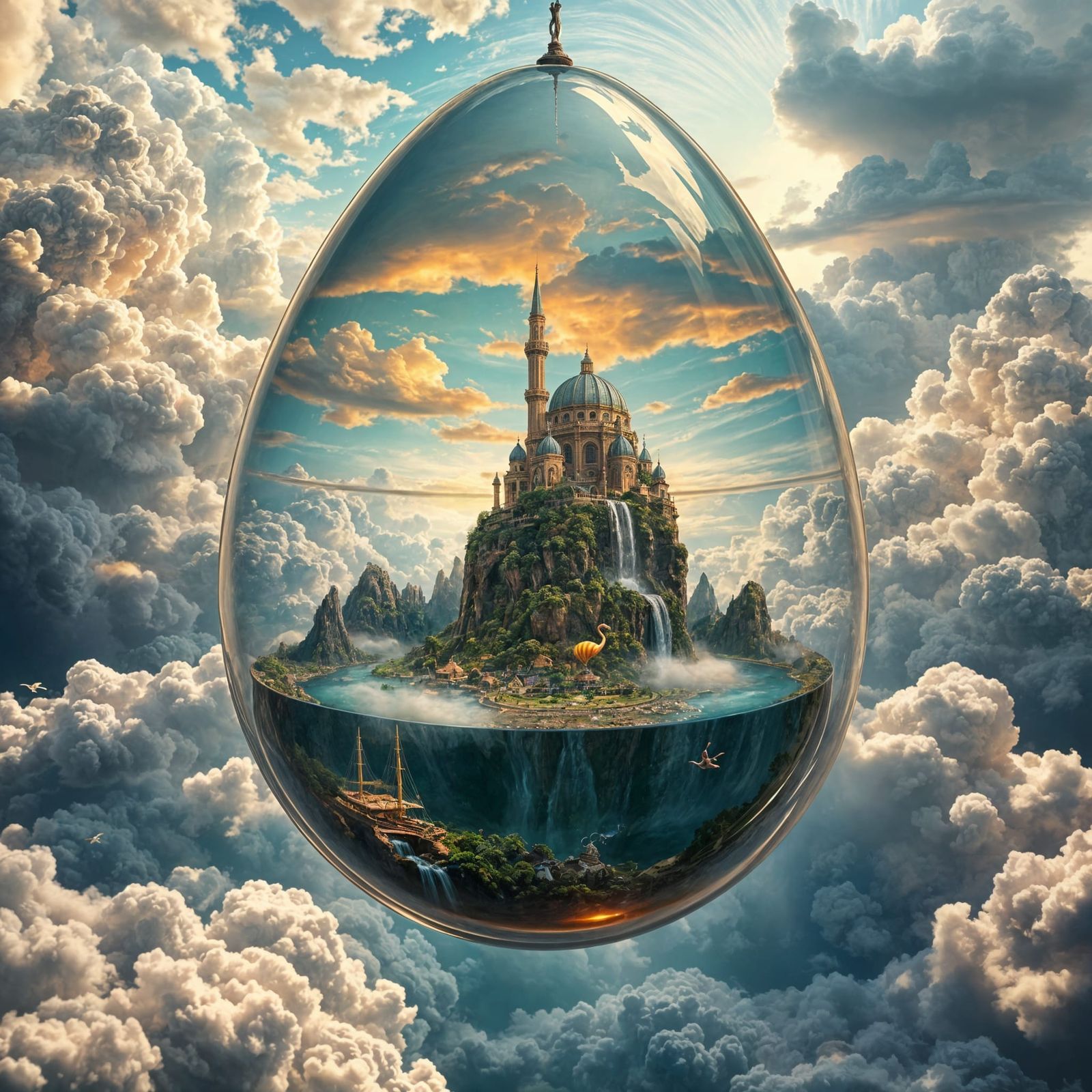 Glass Egg World: A Hyperrealistic Digital Artscape