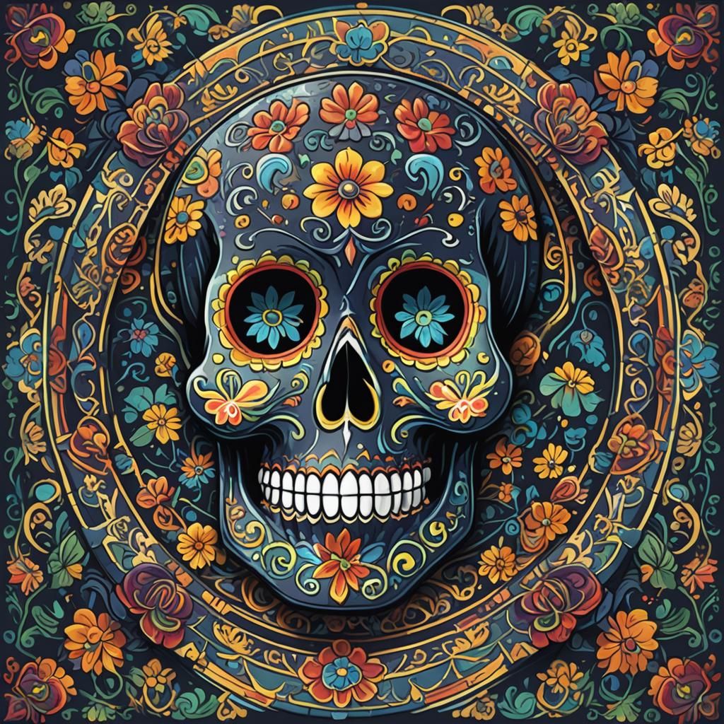 Day of the Dead Folk Art Sugar Skull