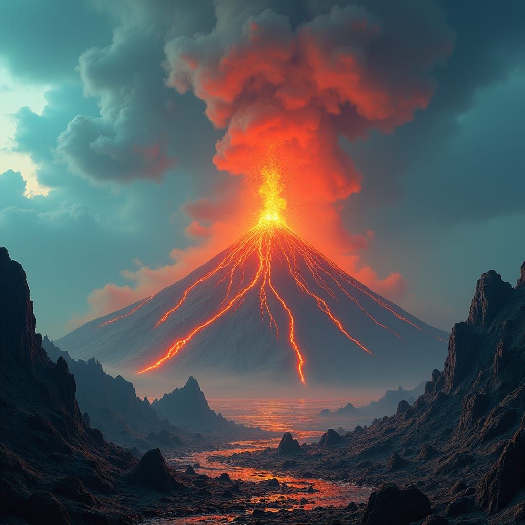 Volcanic Eruption Shatters Island Landscape