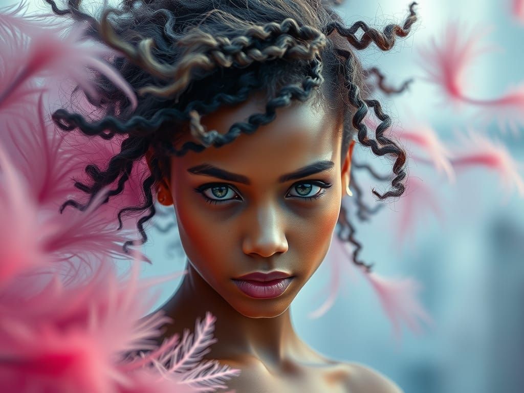 Dreamy Portrait of a Young Woman in a Moody Atmosphere