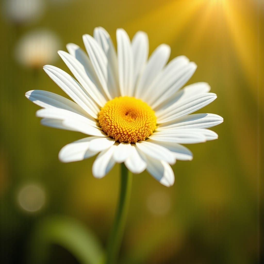Daisy in Hyperrealistic Warm Field