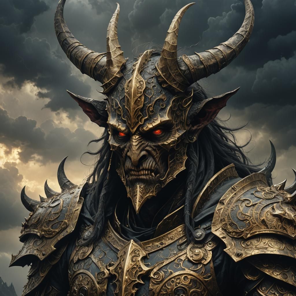 Demonic Figure Mammon in Dark Fantasy Style