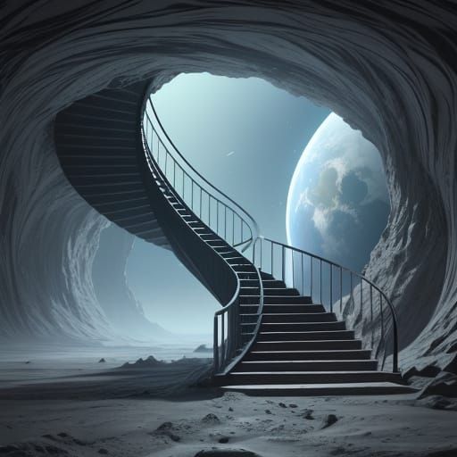 Vast 4-Sided Staircase to Alien Grey Realm