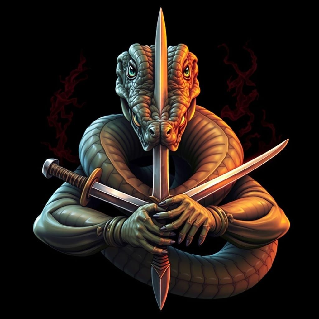 Anthropomorphic Rattlesnake: A Swordsman with Dangerous Eyes