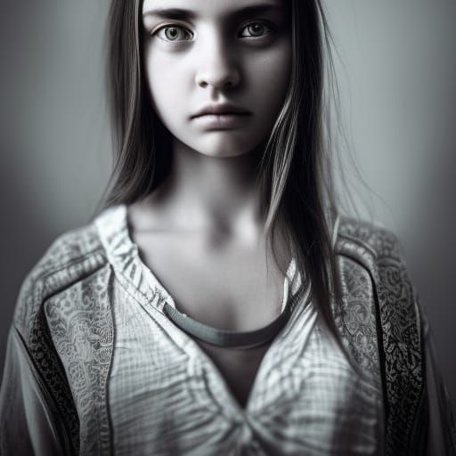 Hyperrealistic Portrait of a Girl in High Resolution