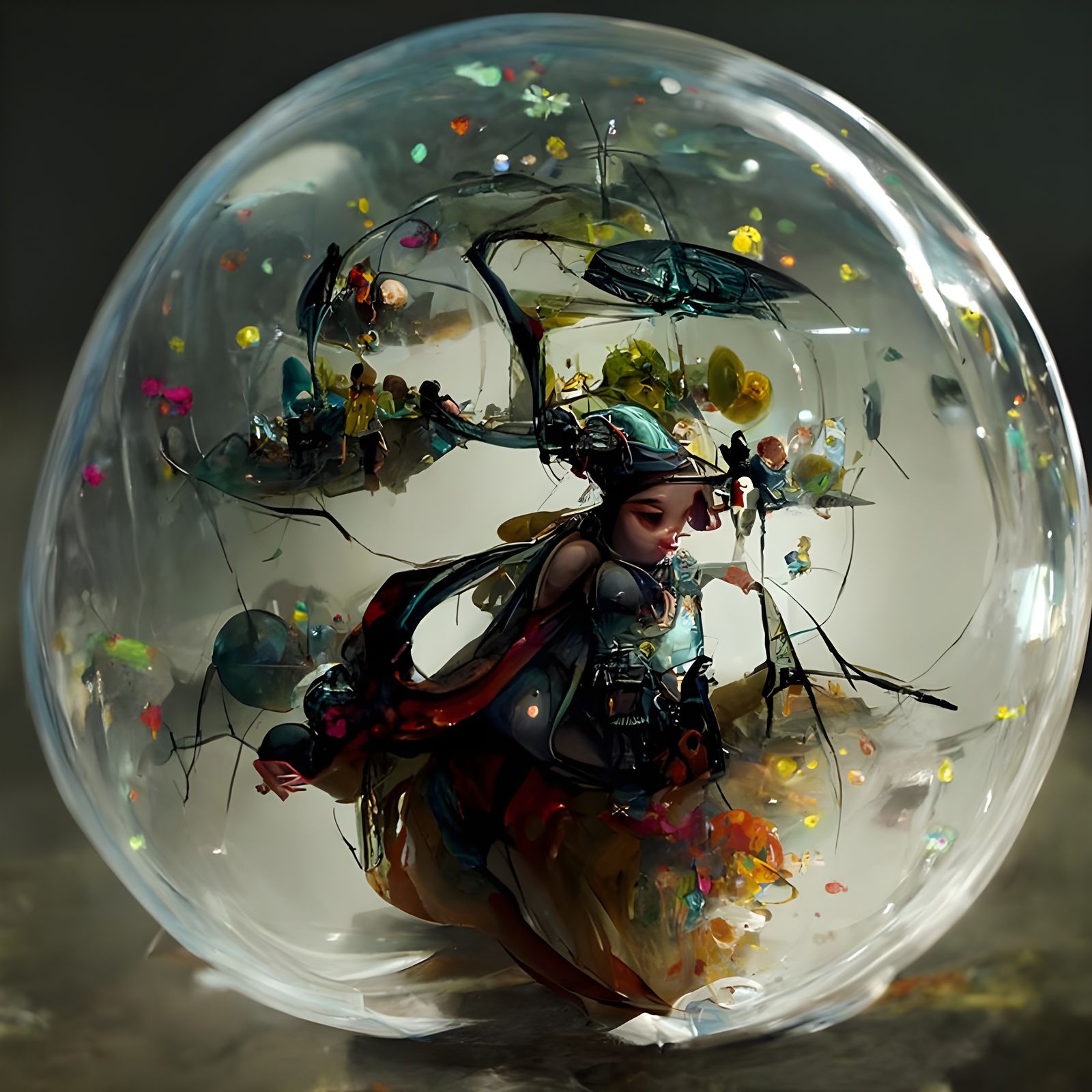 Fairy in Bubble: Hyperdetailed Digital Painting