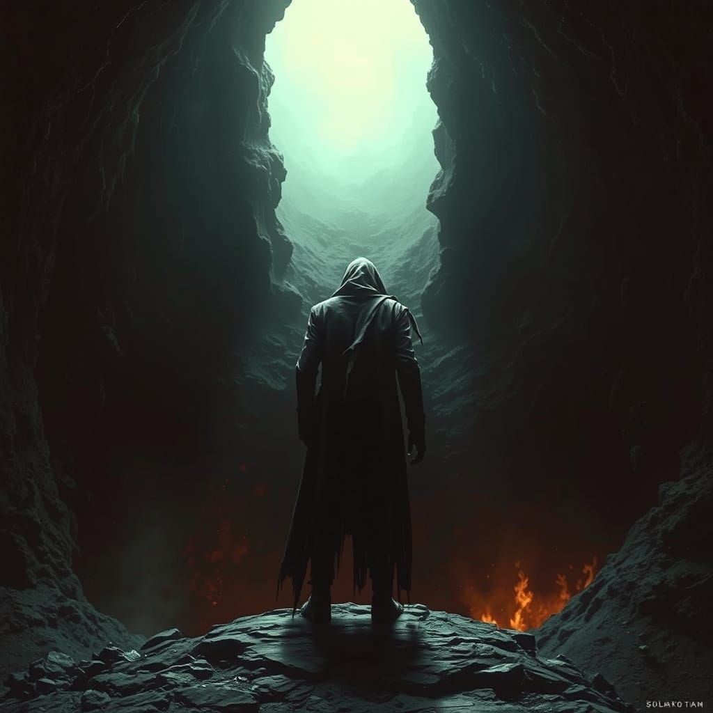 Figure at the Edge of an Abyssal Dark Hole